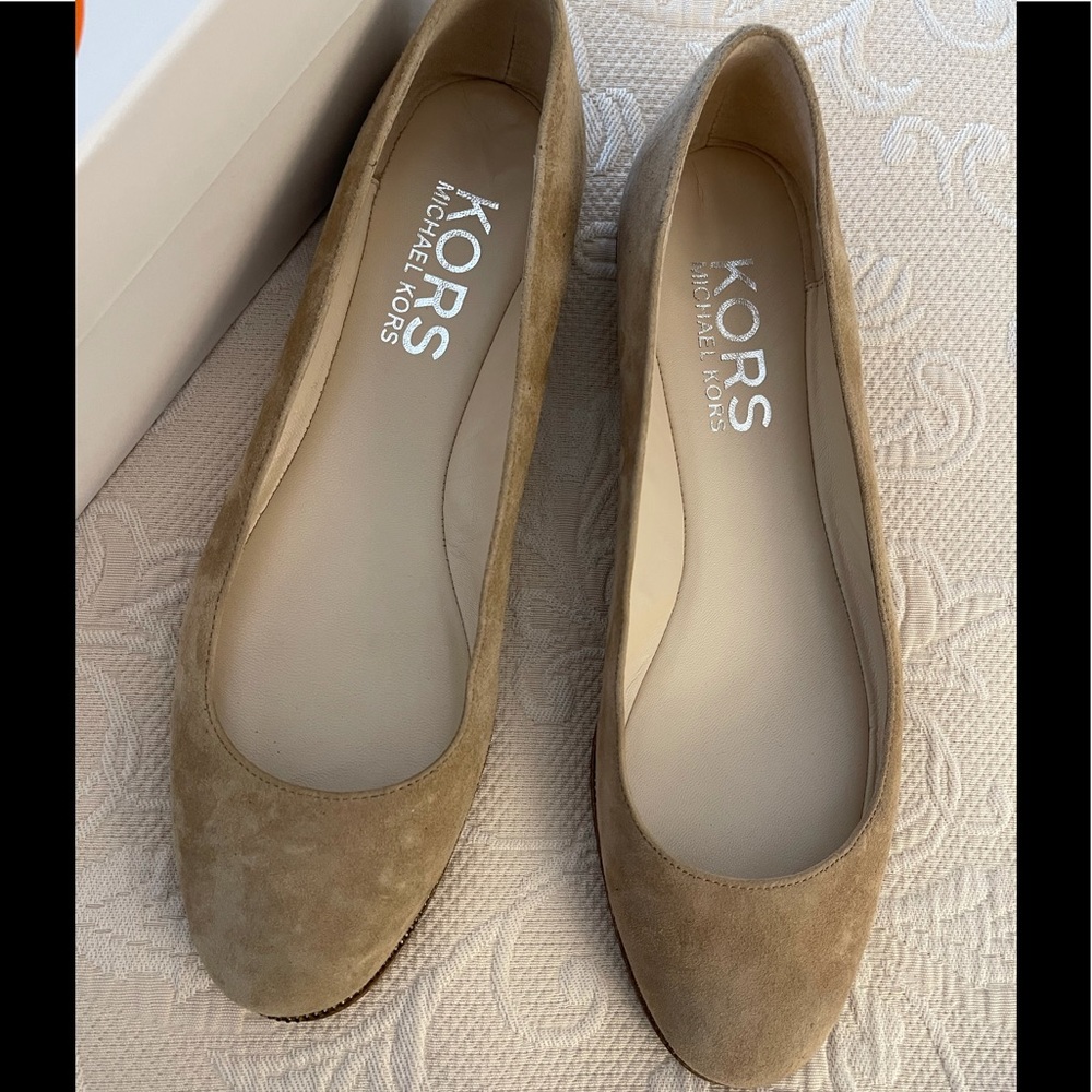Michael Kors Beige Suede Ballet Flats